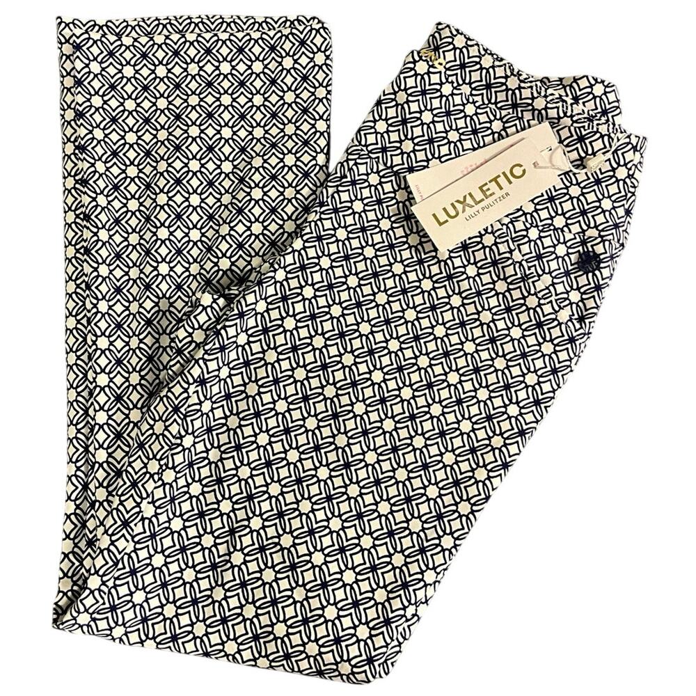 NWT Women’s Luxletic Lily Pulitzer Pants Corso Kick Flare Low Tide Navy X Resort